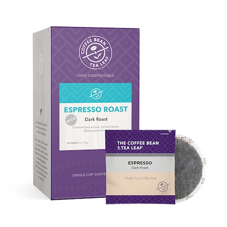 Coffee Bean & Tea Leaf Espresso Roast, Soft Coffee Pods, PK96 PK 018111
